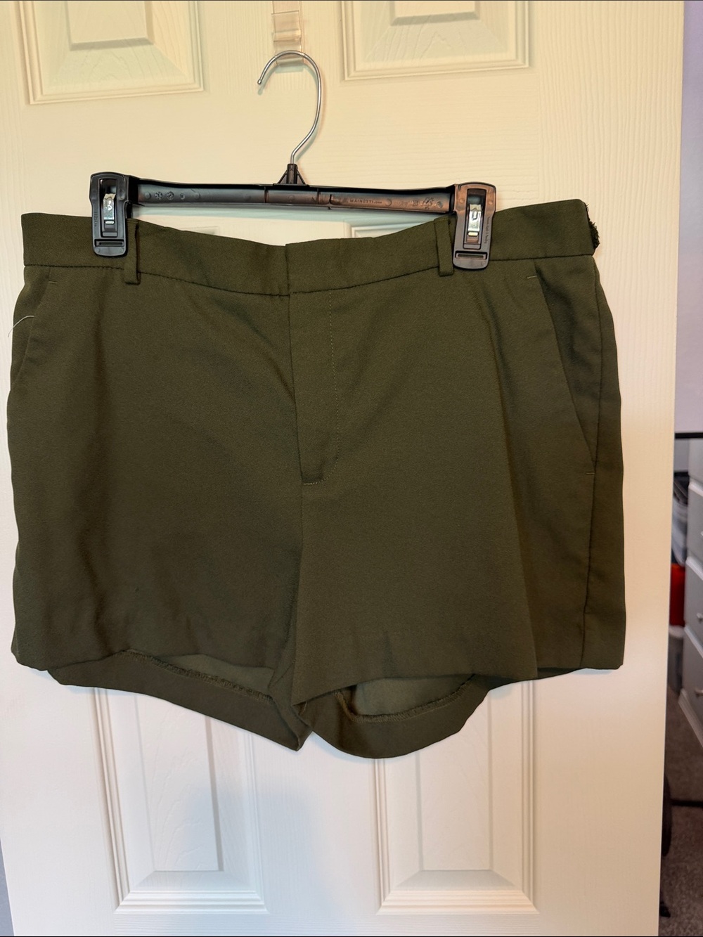 Banana Republic Olive Green Waistband Dress Shorts